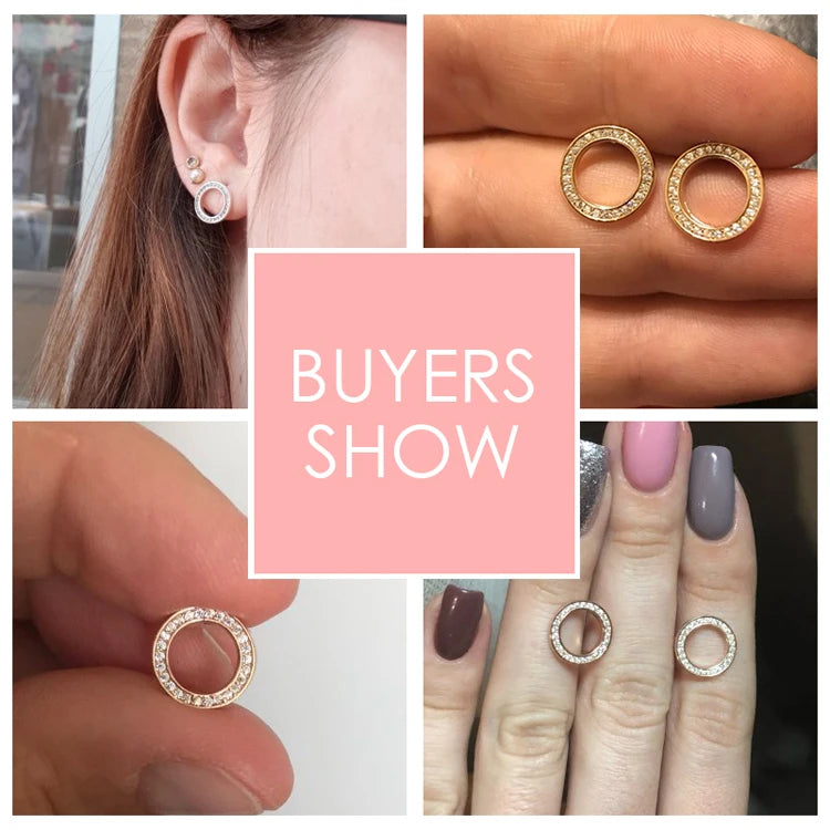 2021 High Quality Fashion 925 Sterling Silver Earrings Luxury Crystal Zircon Stud Earrings For Women Bridal wedding Jewelry
