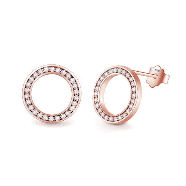 2021 High Quality Fashion 925 Sterling Silver Earrings Luxury Crystal Zircon Stud Earrings For Women Bridal wedding Jewelry
