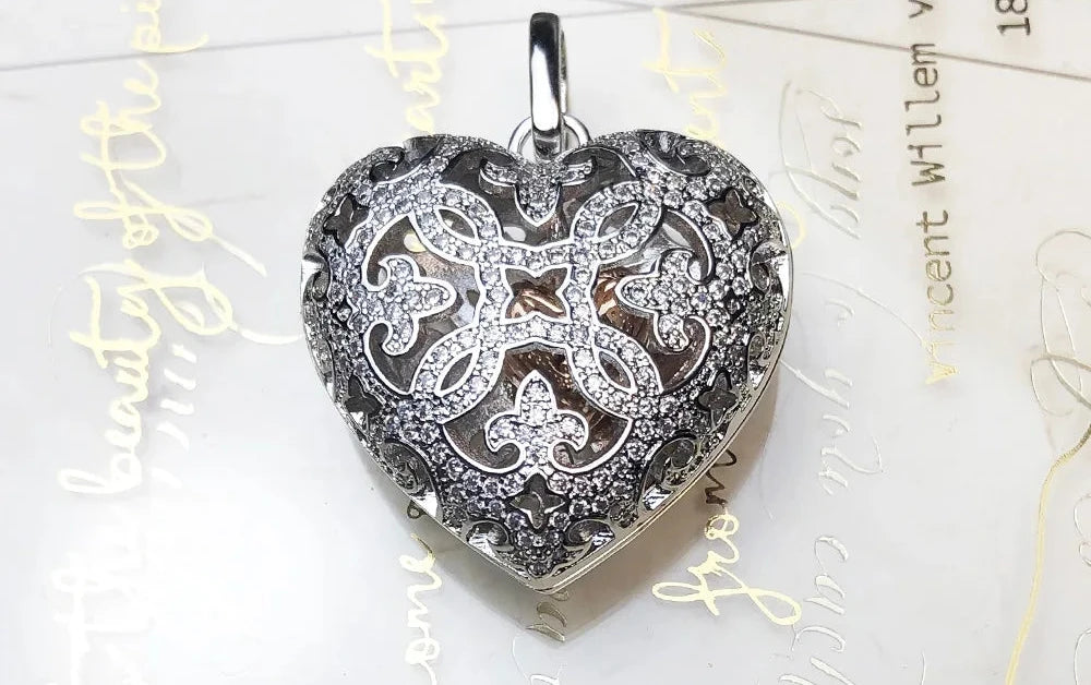 Pendant Love Heart Locket Fashion Glam 925 Sterling Silver Jewelry Europe Style Accessories Soul Gift For Woman