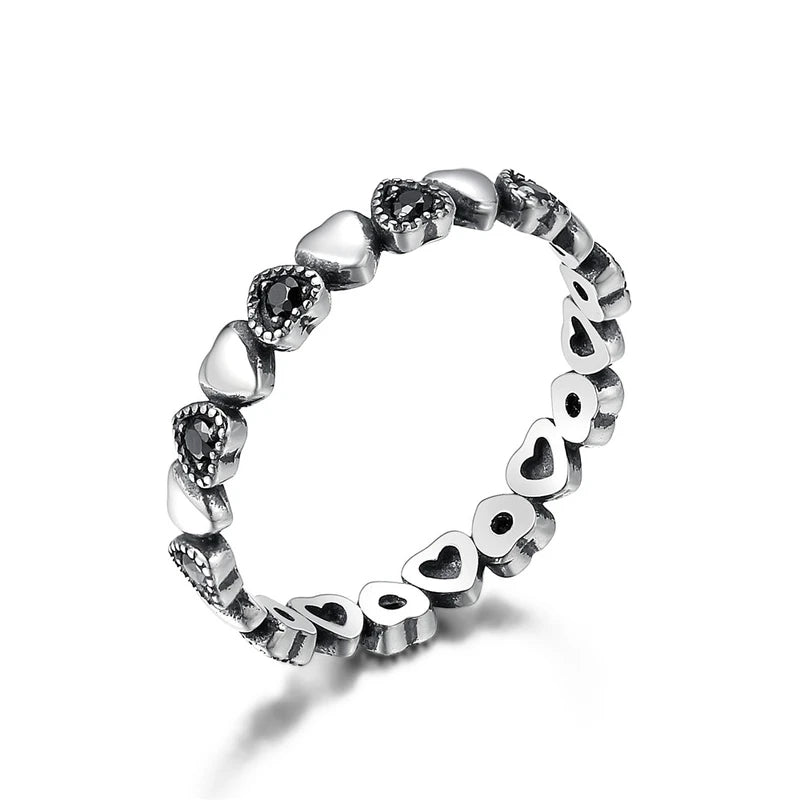 WOSTU 100% Authentic 925 Sterling Silver 6 Style Stackable Party Stars Rings For Women Original Silver Brand Jewelry Gift 7151