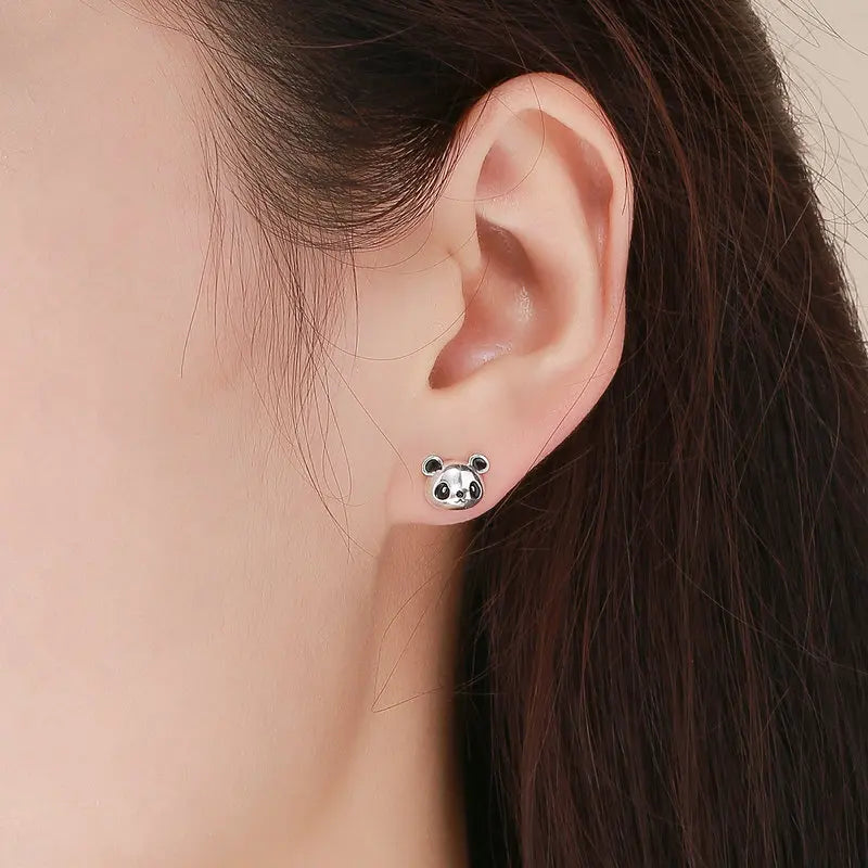 Hot Selling 100% 925 Sterling Silver Cute Dazzling Mouse Animal Stud Earrings For Women Girl Authentic Original Jewelry Gift