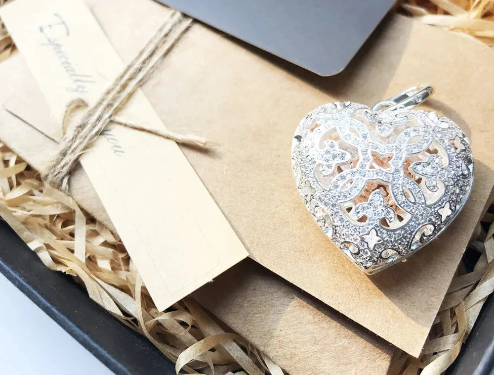 Pendant Love Heart Locket Fashion Glam 925 Sterling Silver Jewelry Europe Style Accessories Soul Gift For Woman