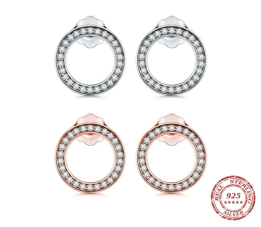 2021 High Quality Fashion 925 Sterling Silver Earrings Luxury Crystal Zircon Stud Earrings For Women Bridal wedding Jewelry