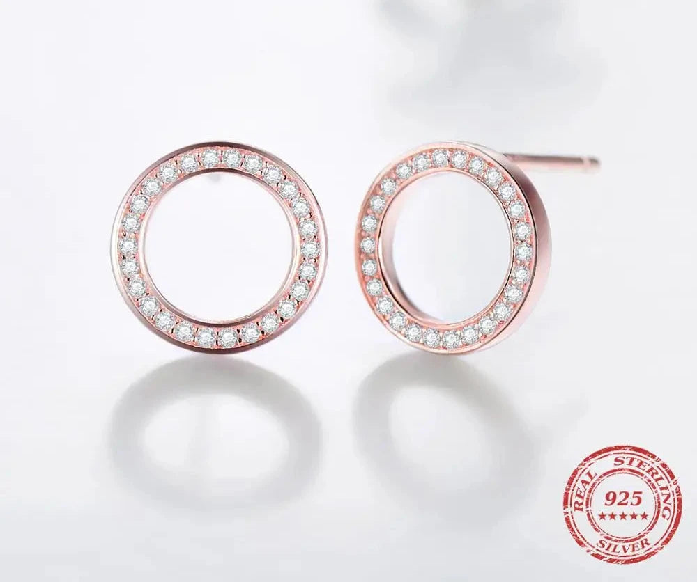 2021 High Quality Fashion 925 Sterling Silver Earrings Luxury Crystal Zircon Stud Earrings For Women Bridal wedding Jewelry