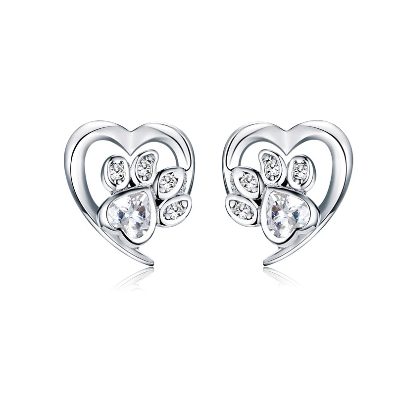 Hot Selling 100% 925 Sterling Silver Cute Dazzling Mouse Animal Stud Earrings For Women Girl Authentic Original Jewelry Gift