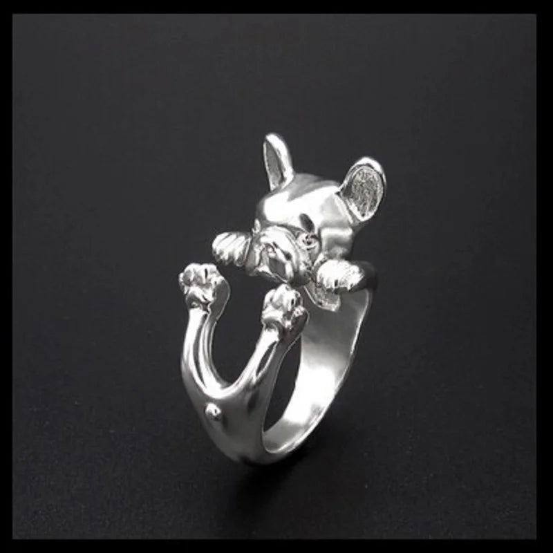 french bulldog Ring free size hippie animal bulldog Ring jewelry for pet lovers