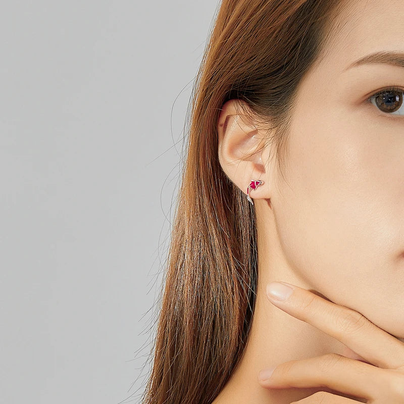 Hot Selling 100% 925 Sterling Silver Cute Dazzling Mouse Animal Stud Earrings For Women Girl Authentic Original Jewelry Gift