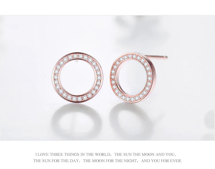 2021 High Quality Fashion 925 Sterling Silver Earrings Luxury Crystal Zircon Stud Earrings For Women Bridal wedding Jewelry