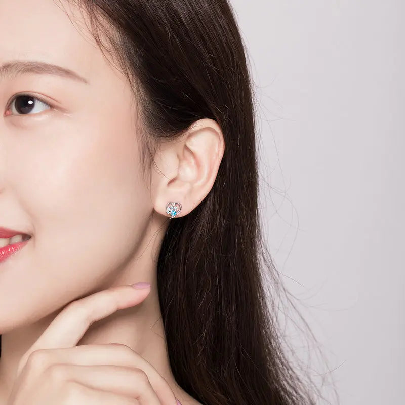 Hot Selling 100% 925 Sterling Silver Cute Dazzling Mouse Animal Stud Earrings For Women Girl Authentic Original Jewelry Gift