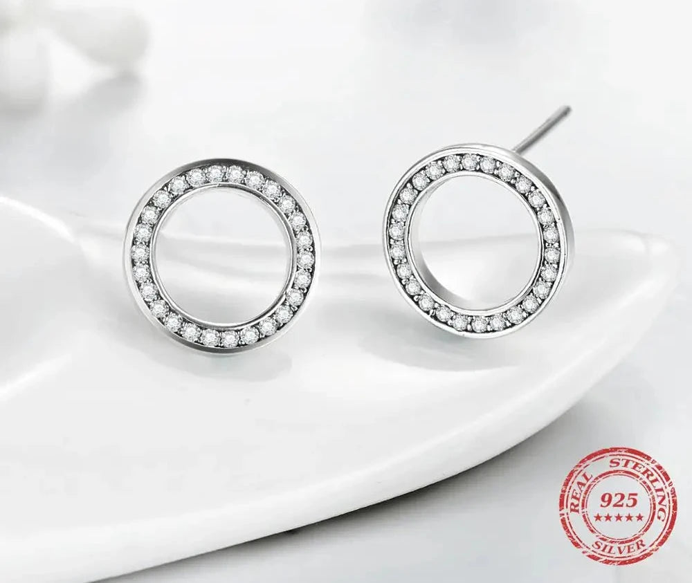 2021 High Quality Fashion 925 Sterling Silver Earrings Luxury Crystal Zircon Stud Earrings For Women Bridal wedding Jewelry