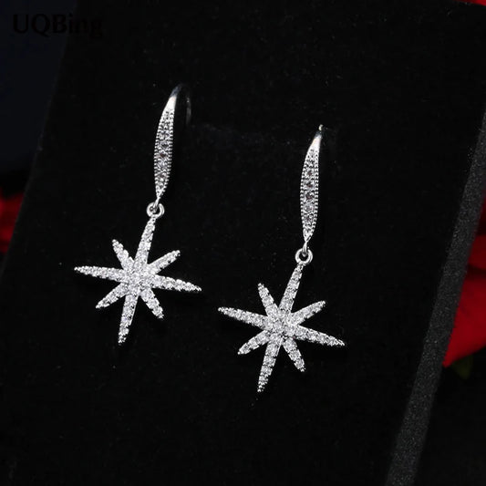 Latest New Style Good Jewelry Fashion 925 Stamp Silver Color Drop Earrings Crystal Rhinestone Earrings Pendientes Brincos