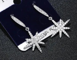 Latest New Style Good Jewelry Fashion 925 Stamp Silver Color Drop Earrings Crystal Rhinestone Earrings Pendientes Brincos