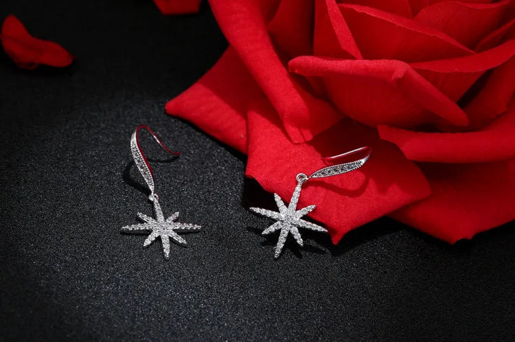 Latest New Style Good Jewelry Fashion 925 Stamp Silver Color Drop Earrings Crystal Rhinestone Earrings Pendientes Brincos
