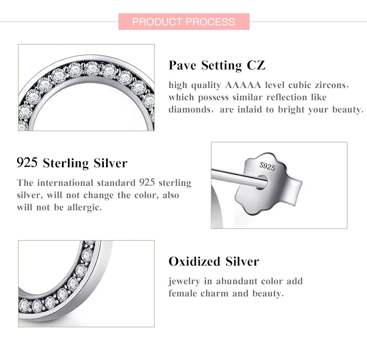 2021 High Quality Fashion 925 Sterling Silver Earrings Luxury Crystal Zircon Stud Earrings For Women Bridal wedding Jewelry