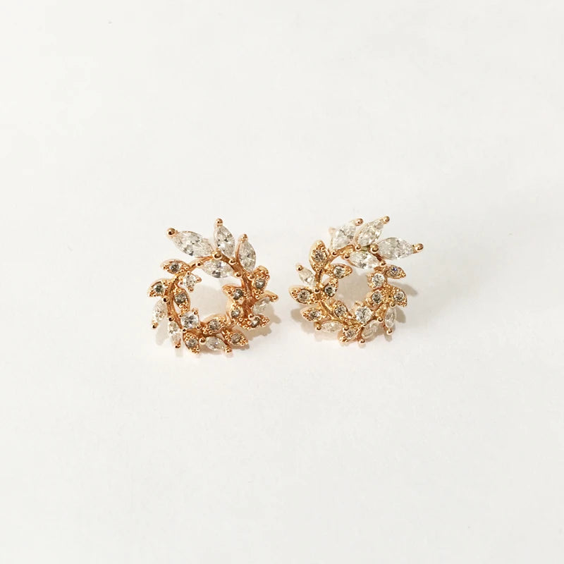 Drop Shipping Fashion 925 Stamp Round CZ Zircon Rhinestone Stud Earrings Jewelry Pendientes Silver Color Jewelry