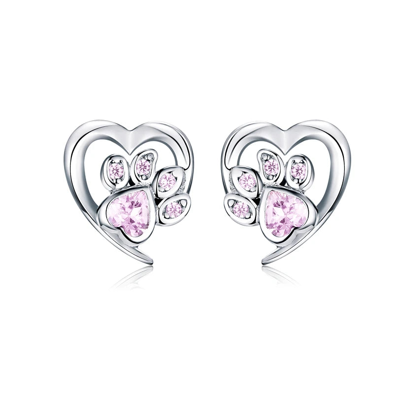 Hot Selling 100% 925 Sterling Silver Cute Dazzling Mouse Animal Stud Earrings For Women Girl Authentic Original Jewelry Gift