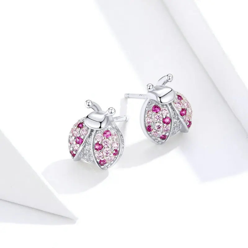 Hot Selling 100% 925 Sterling Silver Cute Dazzling Mouse Animal Stud Earrings For Women Girl Authentic Original Jewelry Gift