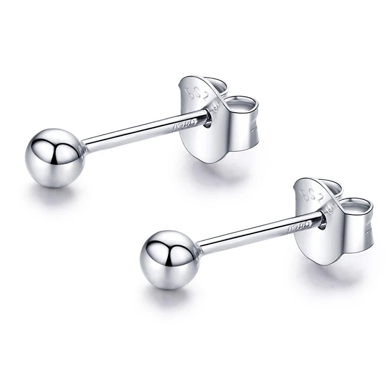 WOSTU Flower Heart Stud Earrings 100% 925 Sterling Silver Pearl Small Earrings For Women Wedding Engagement Jewelry Gifts