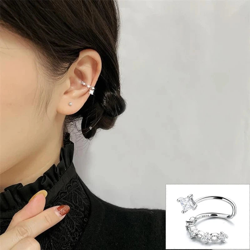 Fashion Unique Eight Pointed Star Clip Earrings For Women Girls No Piercing Fake Cartilage Ear Cuff Party Jewelry Gifts