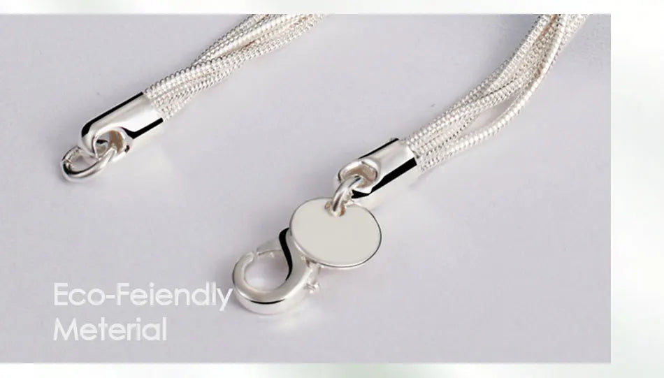DOTEFFIL 925 Sterling Silver Five Snake Chain Starfish Necklace For Women Wedding Engagement Fashion Jewelry