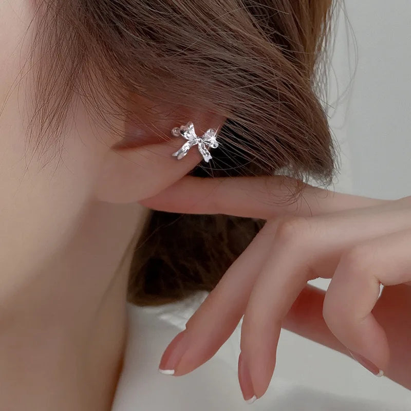 Fashion Unique Eight Pointed Star Clip Earrings For Women Girls No Piercing Fake Cartilage Ear Cuff Party Jewelry Gifts