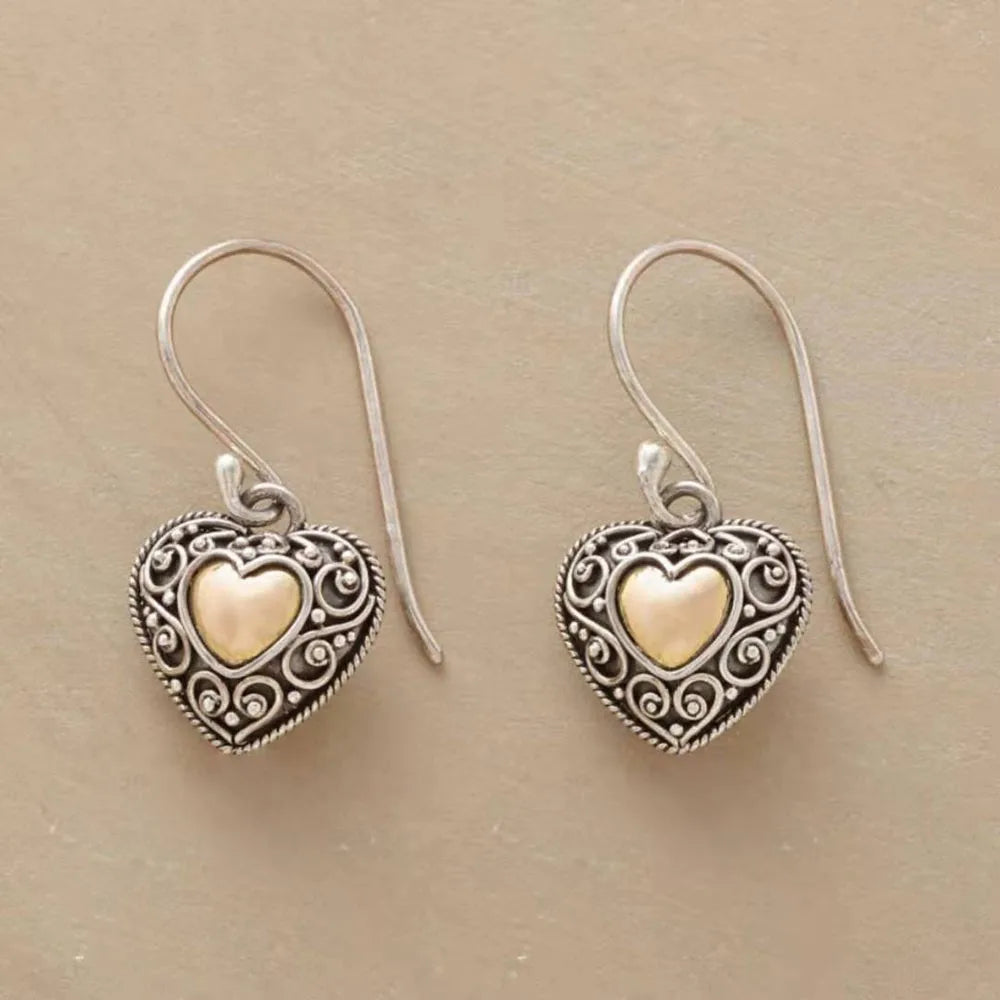 Korean Trend Metal Heart Stud Earrings for Women Punk Elegant Minimalist Smooth Love Eardrops Girl Party Jewelry Couple Gifts