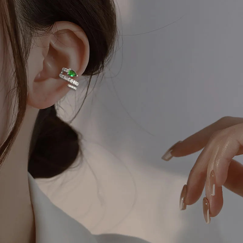 Fashion Unique Eight Pointed Star Clip Earrings For Women Girls No Piercing Fake Cartilage Ear Cuff Party Jewelry Gifts