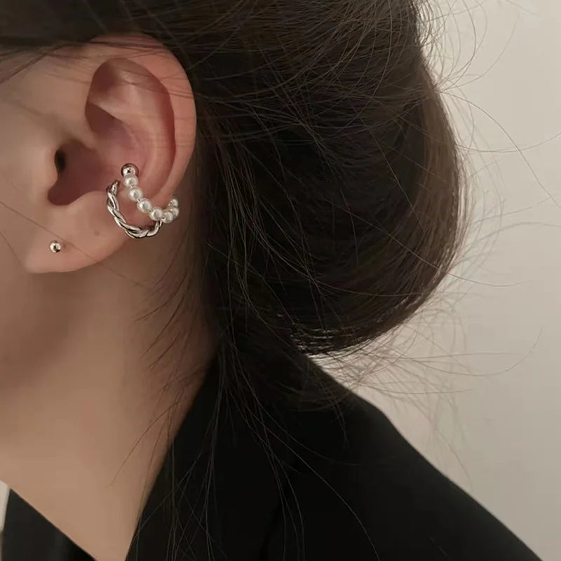 Fashion Unique Eight Pointed Star Clip Earrings For Women Girls No Piercing Fake Cartilage Ear Cuff Party Jewelry Gifts