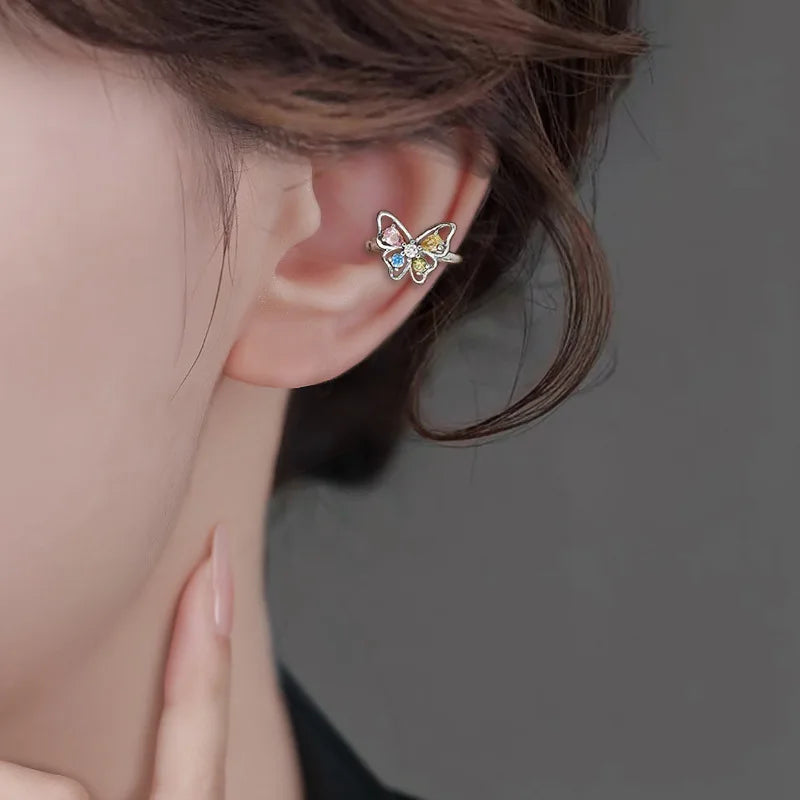 Fashion Unique Eight Pointed Star Clip Earrings For Women Girls No Piercing Fake Cartilage Ear Cuff Party Jewelry Gifts