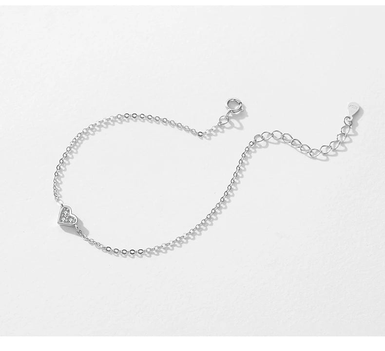 Modian 2023 New Design Real 925 sterling silver Heart CZ Bracelet Fashion Crystal Wedding Lady Classic  Romantic Jewelry