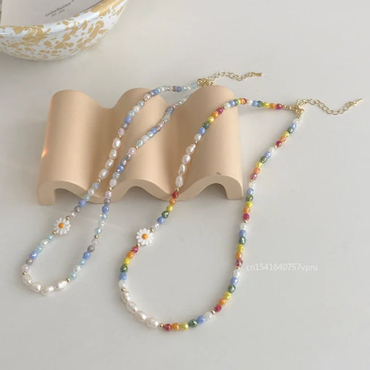 Multicolour Bead Choker Necklace Pendant Bead Decoration Bracelet Bohemia Summer Beach Beach Clavicle Chain Jewelry