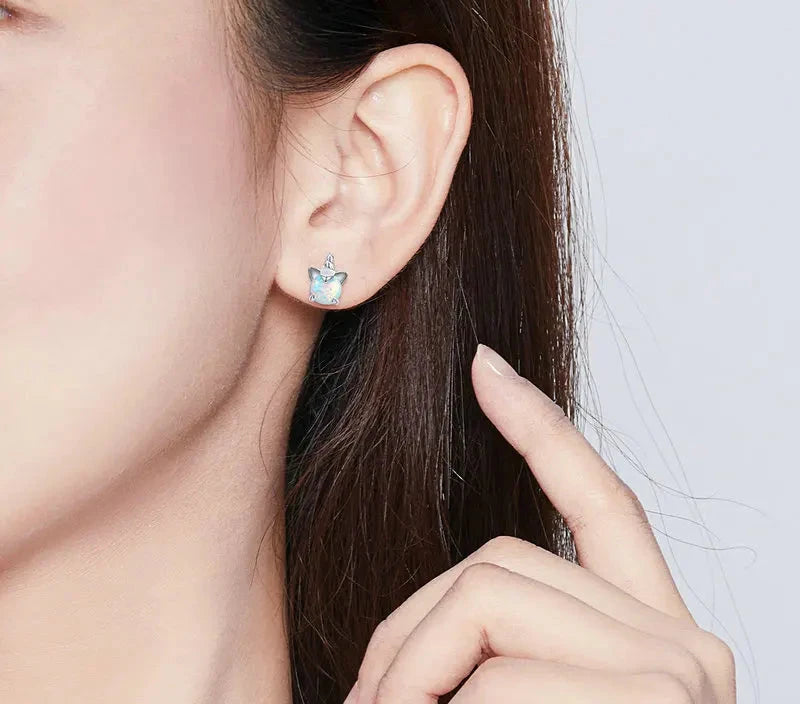 Hot Selling 100% 925 Sterling Silver Cute Dazzling Mouse Animal Stud Earrings For Women Girl Authentic Original Jewelry Gift