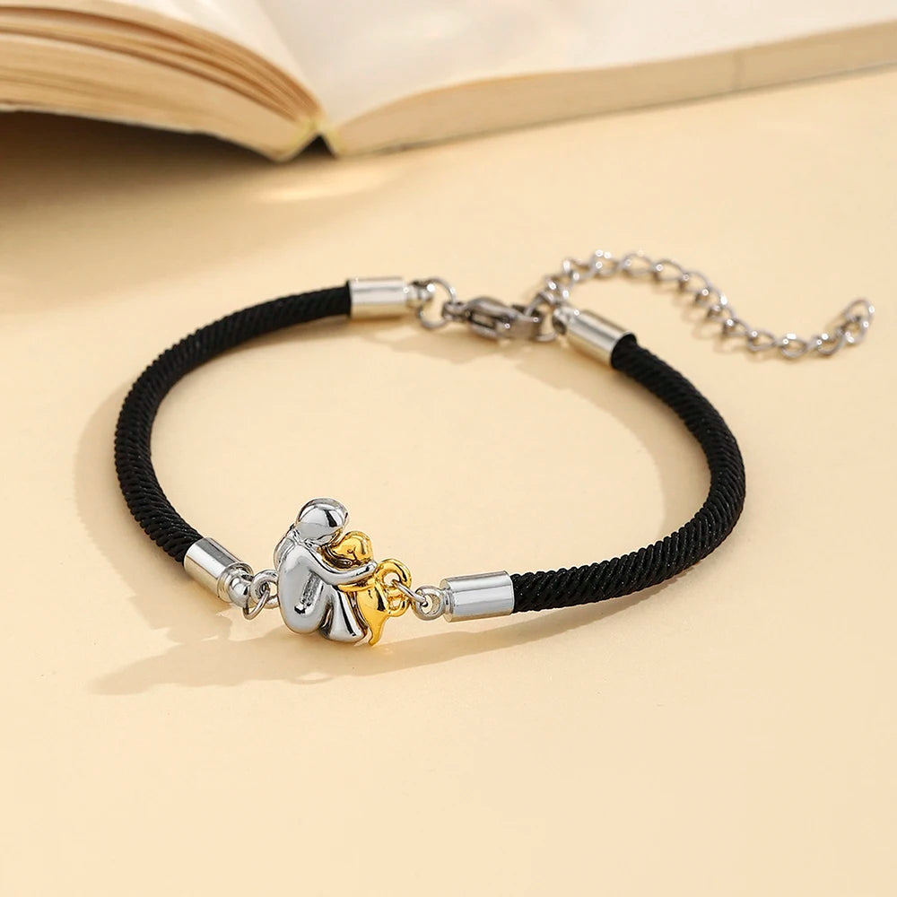 Fashion Two Tone Little Girl and Dog Earrings For Women Dog Mom Earrings Animal Puppy Jewelry