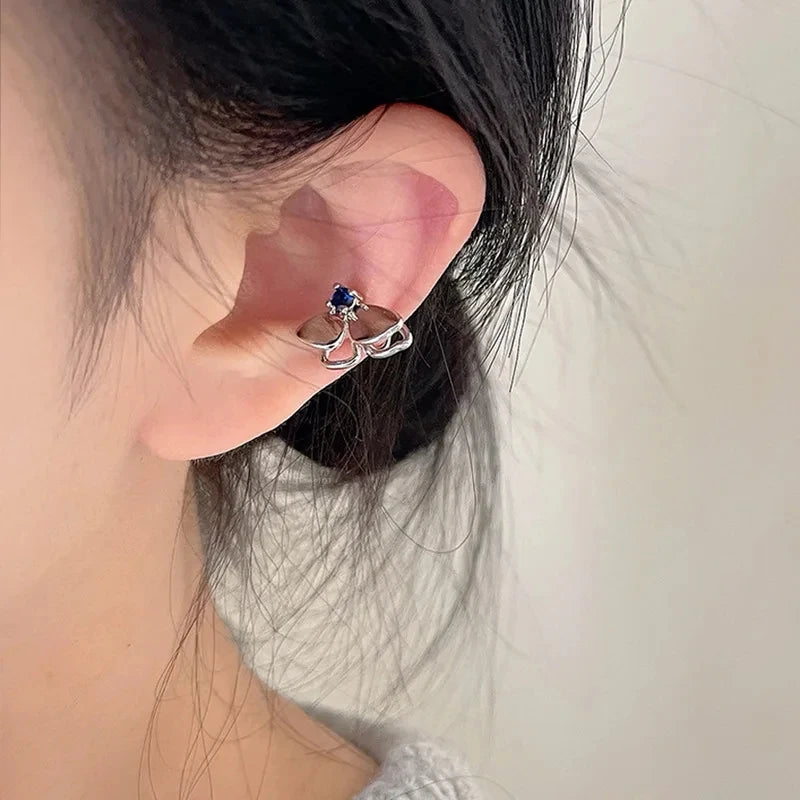 Fashion Unique Eight Pointed Star Clip Earrings For Women Girls No Piercing Fake Cartilage Ear Cuff Party Jewelry Gifts