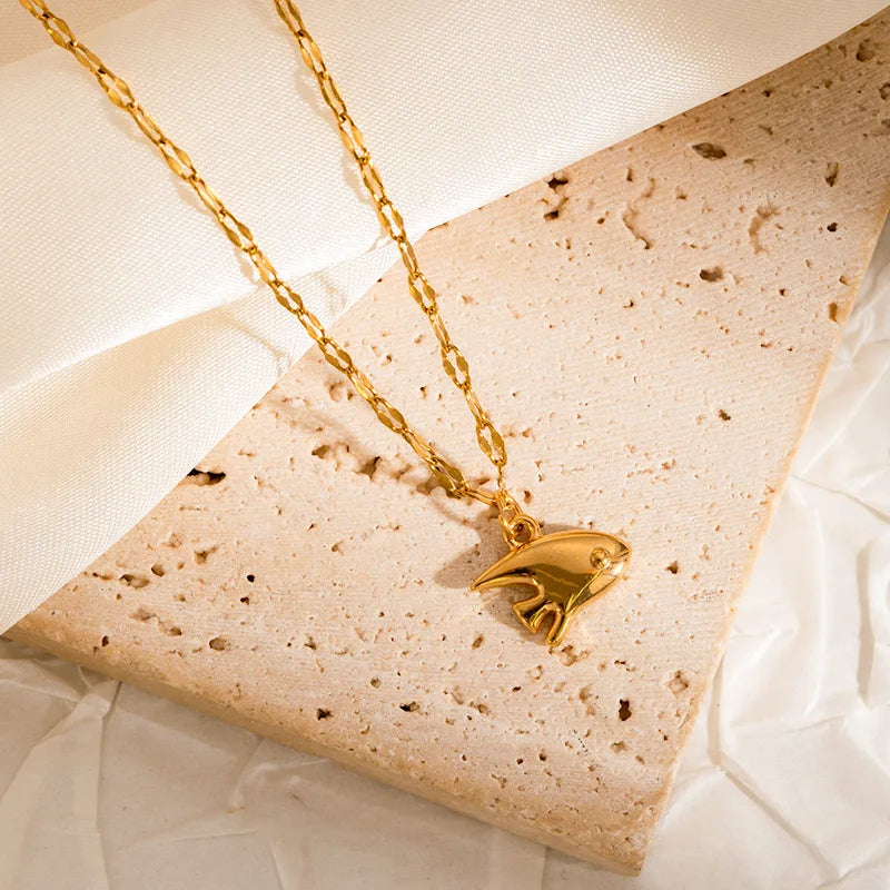 Ocean Style Starfish Sea Turtle Octopus Stainless Steel Pendant Necklace Fashion Gold Plated Summer Beach Jewelry Accessory
