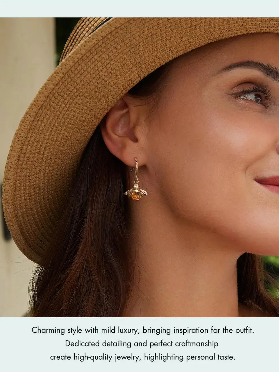 Bamoer Hot Sale 925 Sterling Silver Yellow Bee Drop Earrings for Women Lovely Insect Earrings Fine Jewelry Gift SCE149