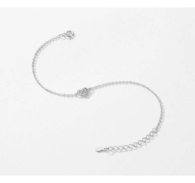 Modian 2023 New Design Real 925 sterling silver Heart CZ Bracelet Fashion Crystal Wedding Lady Classic  Romantic Jewelry