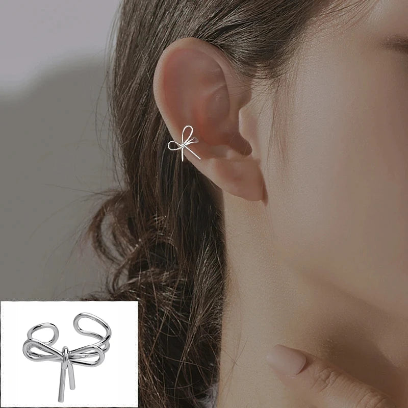Fashion Unique Eight Pointed Star Clip Earrings For Women Girls No Piercing Fake Cartilage Ear Cuff Party Jewelry Gifts