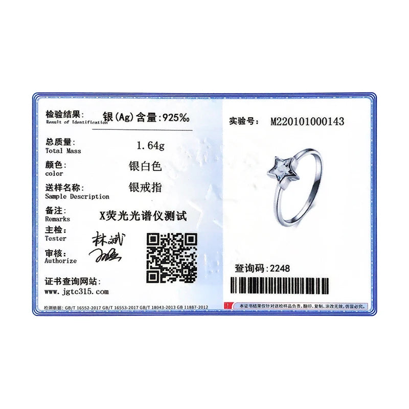 Modian 2021 NEW Cubic Zirconia  Jewelry Authentic 925 Sterling Silver Star Ring Fashion Simple Rings For Women Elegant Gift