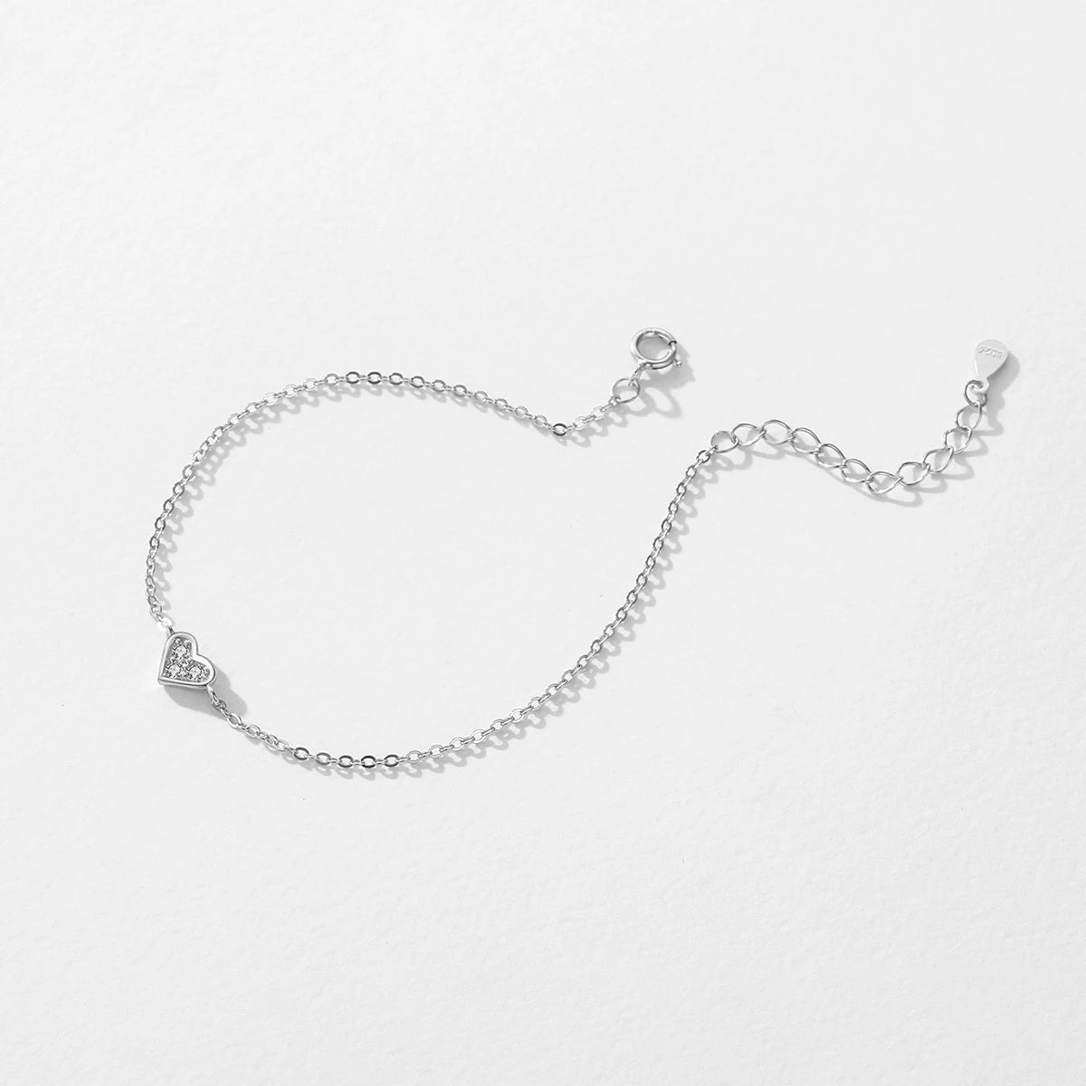 Modian 2023 New Design Real 925 sterling silver Heart CZ Bracelet Fashion Crystal Wedding Lady Classic  Romantic Jewelry