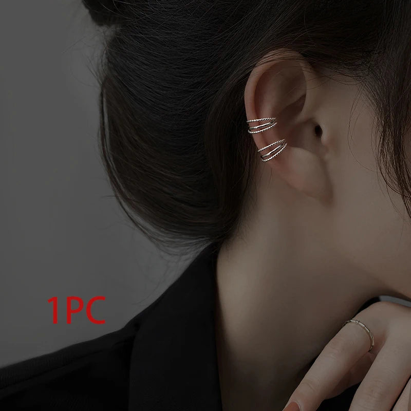 Fashion Unique Eight Pointed Star Clip Earrings For Women Girls No Piercing Fake Cartilage Ear Cuff Party Jewelry Gifts