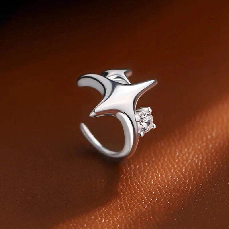 Fashion Unique Eight Pointed Star Clip Earrings For Women Girls No Piercing Fake Cartilage Ear Cuff Party Jewelry Gifts