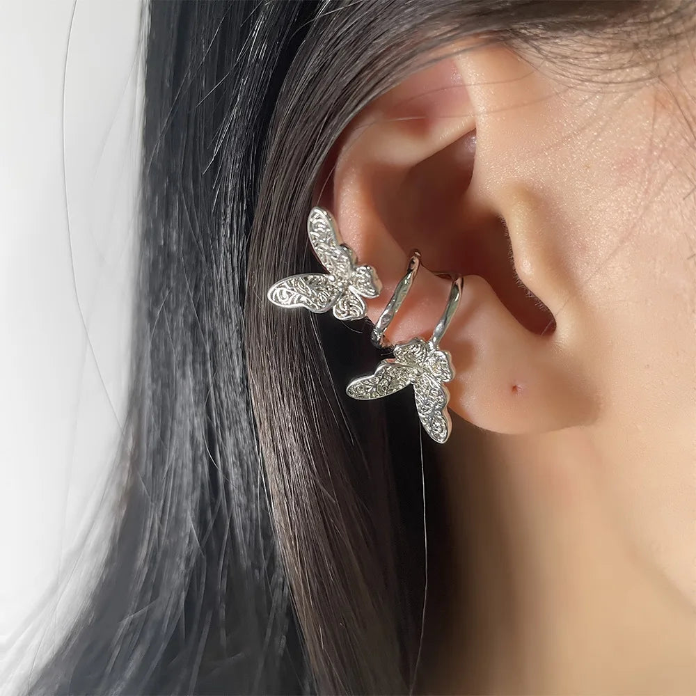 Fashion Unique Eight Pointed Star Clip Earrings For Women Girls No Piercing Fake Cartilage Ear Cuff Party Jewelry Gifts