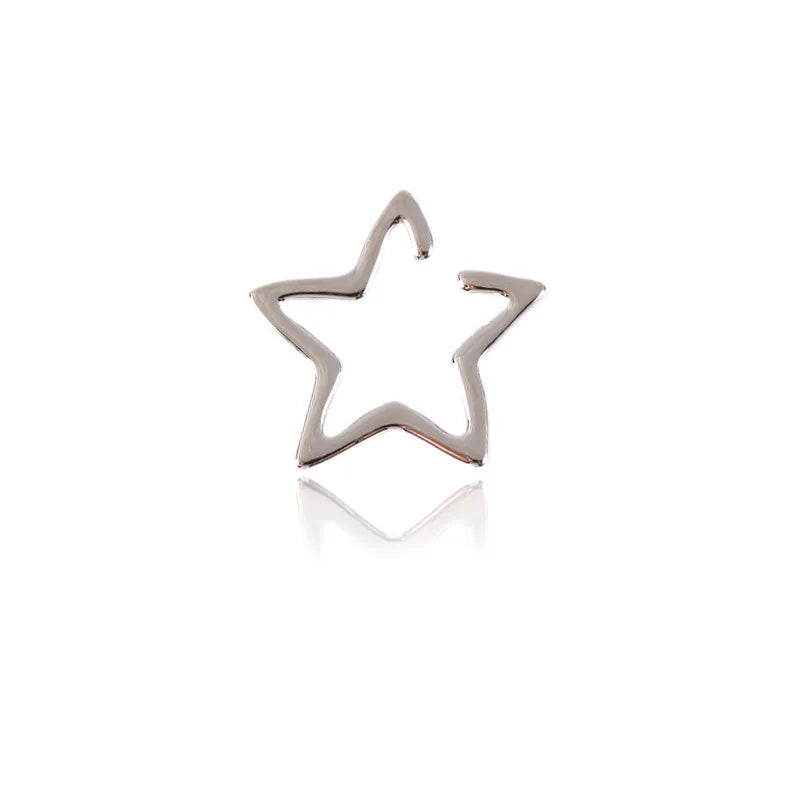 2Pcs 2024 New Fashion Hollow Star Fake Piercing Ear Cuff Non-Piercing Ear Clip Earrings For Women Man Earrings Jewelry Gift