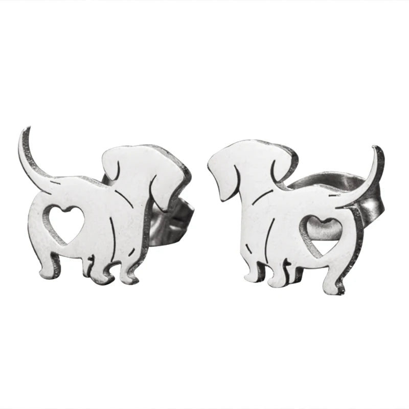 2023 New Dachshund Earring Unique Animal Fashion Ear Jewelry Pet Dog Ear Studs Dachshund Ear Pins Alloy Material for Daily