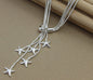 DOTEFFIL 925 Sterling Silver Five Snake Chain Starfish Necklace For Women Wedding Engagement Fashion Jewelry