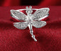 DOTEFFIL 925 Sterling Silver Dragonfly Ring For Women Wedding Engagement Party Fashion Charm Jewelry