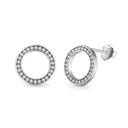 2021 High Quality Fashion 925 Sterling Silver Earrings Luxury Crystal Zircon Stud Earrings For Women Bridal wedding Jewelry