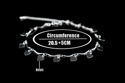 New Arrival Bohemia 925 Sterling Silver Heart Pandent Anklets Bracelets Beach Anklet On Leg Chain For Women&Girl Jewelry Gift