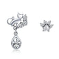 WOSTU Real 100% 925 Sterling Silver Lovely Cat Pet Stud Earrings For Women S925 Silver Earring Fashion Jewelry Gift FIE073